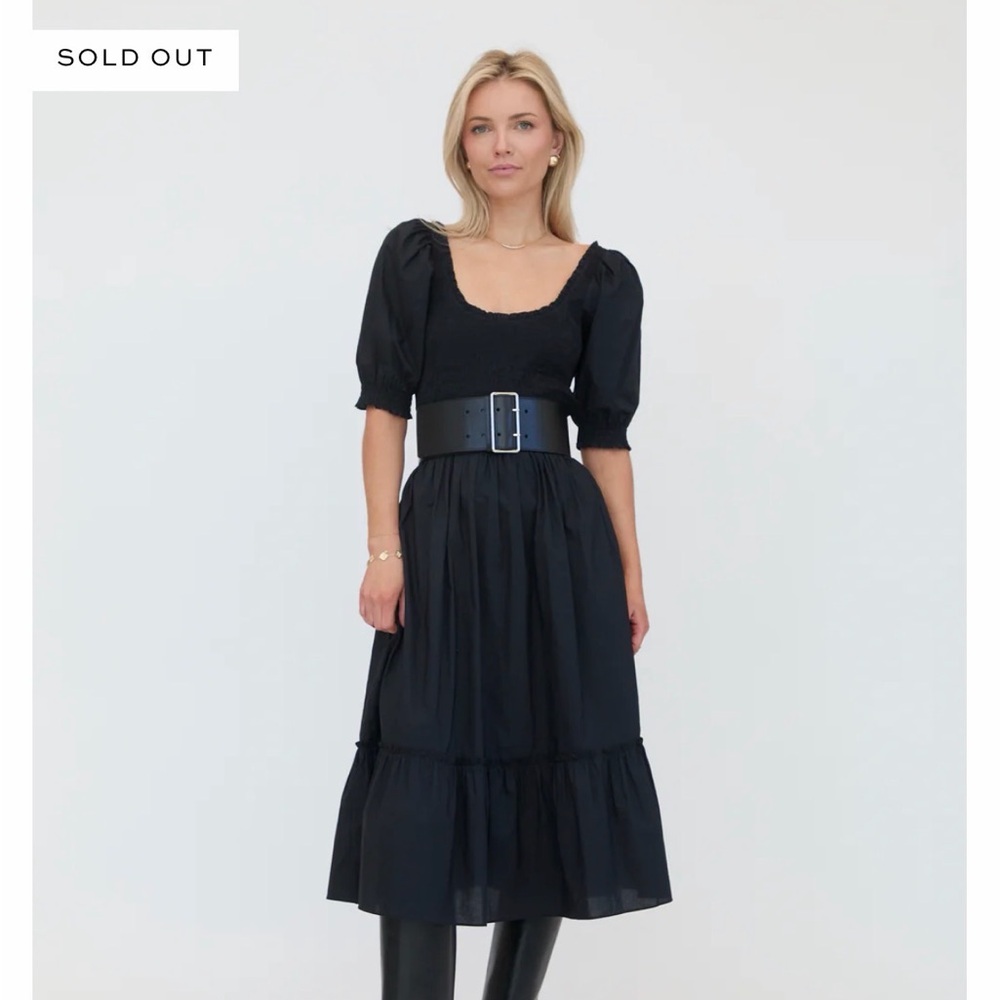 Hill House Louisa Nap Dress Black Crepe XS